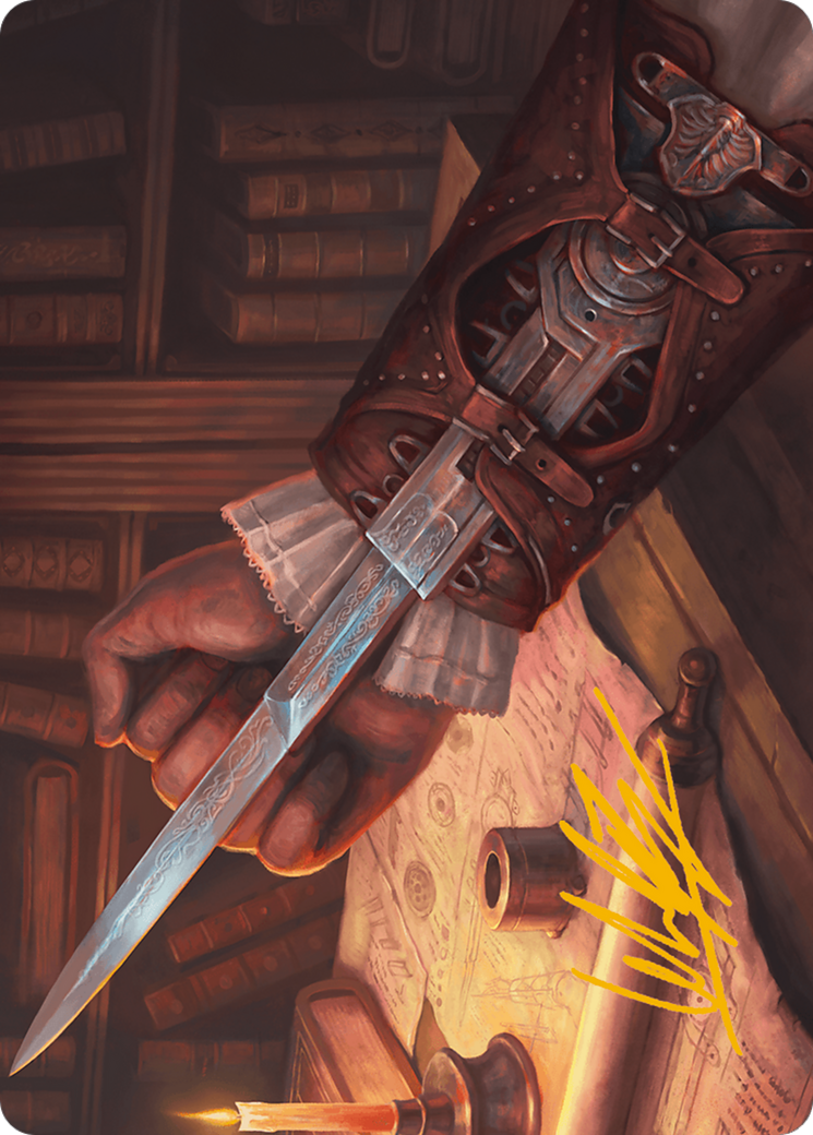 Image of Hidden Blade Art Card (Gold-Stamped Signature) (ASACR-009) - Assassin's Creed Art Series (Borderless)