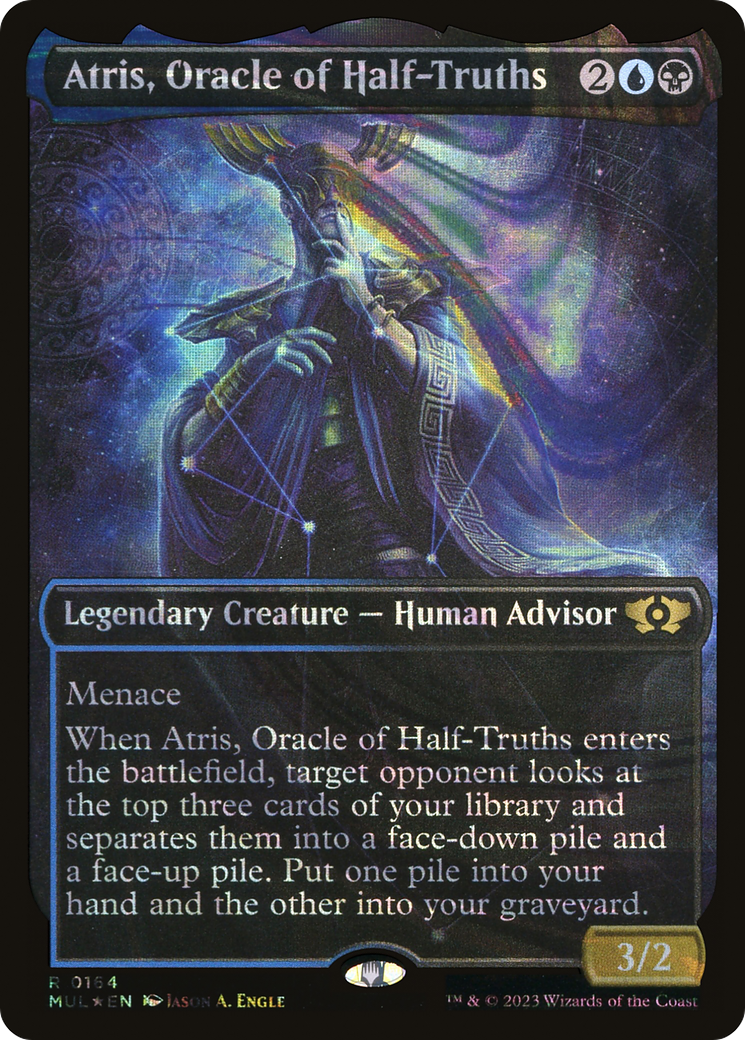 Image of Atris, Oracle of Half-Truths (Halo Foil) (MUL-164) - Multiverse Legends: (Showcase) Foil