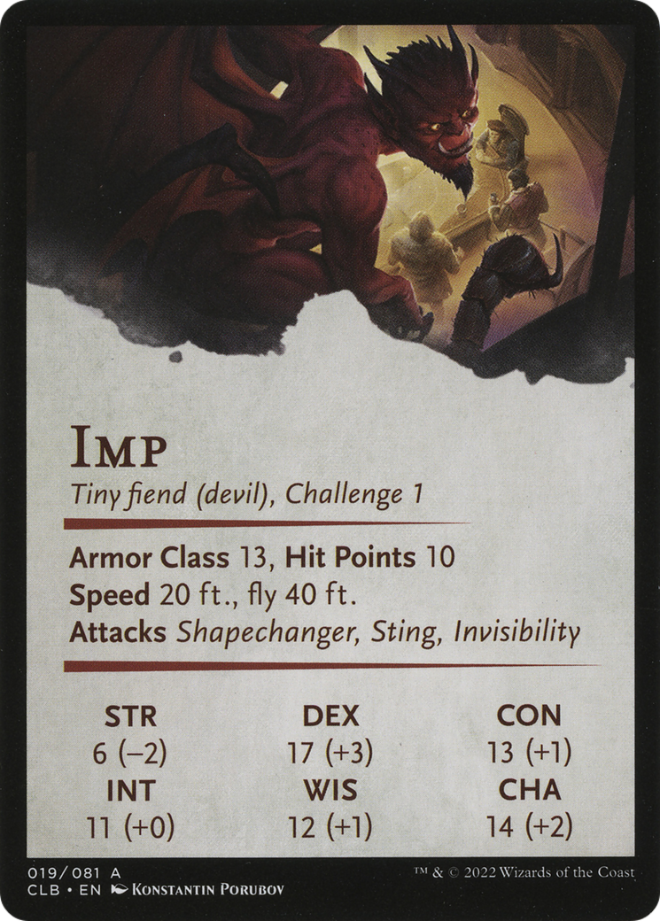 Image of Nefarious Imp // Nefarious Imp (ACLB-019) - Battle for Baldur's Gate Art Series (Borderless)