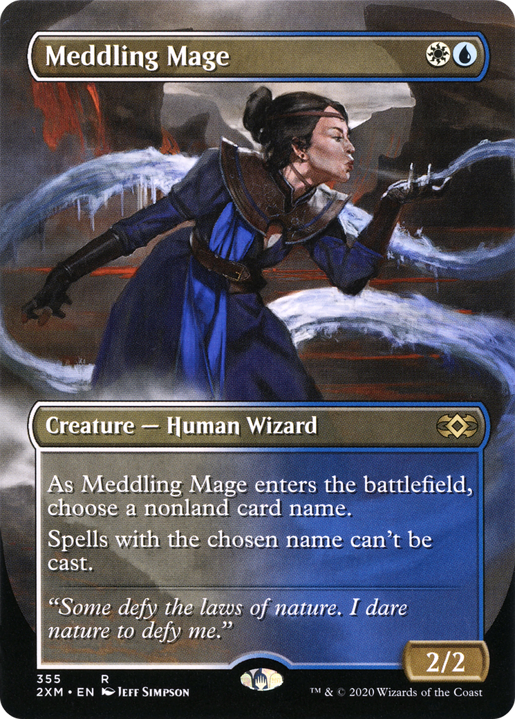 Image of Meddling Mage (Borderless) (2XM-355) - Double Masters (Borderless) Foil