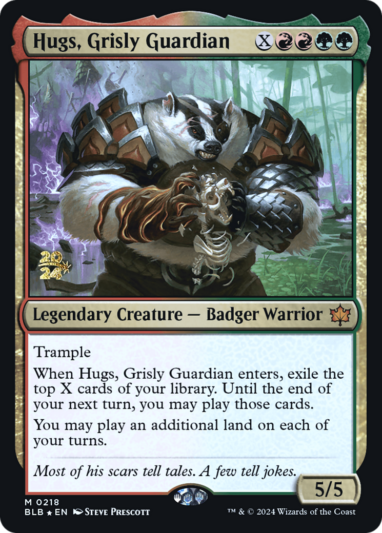 Image of Hugs, Grisly Guardian (PRE-218) - Bloomburrow Promos Foil