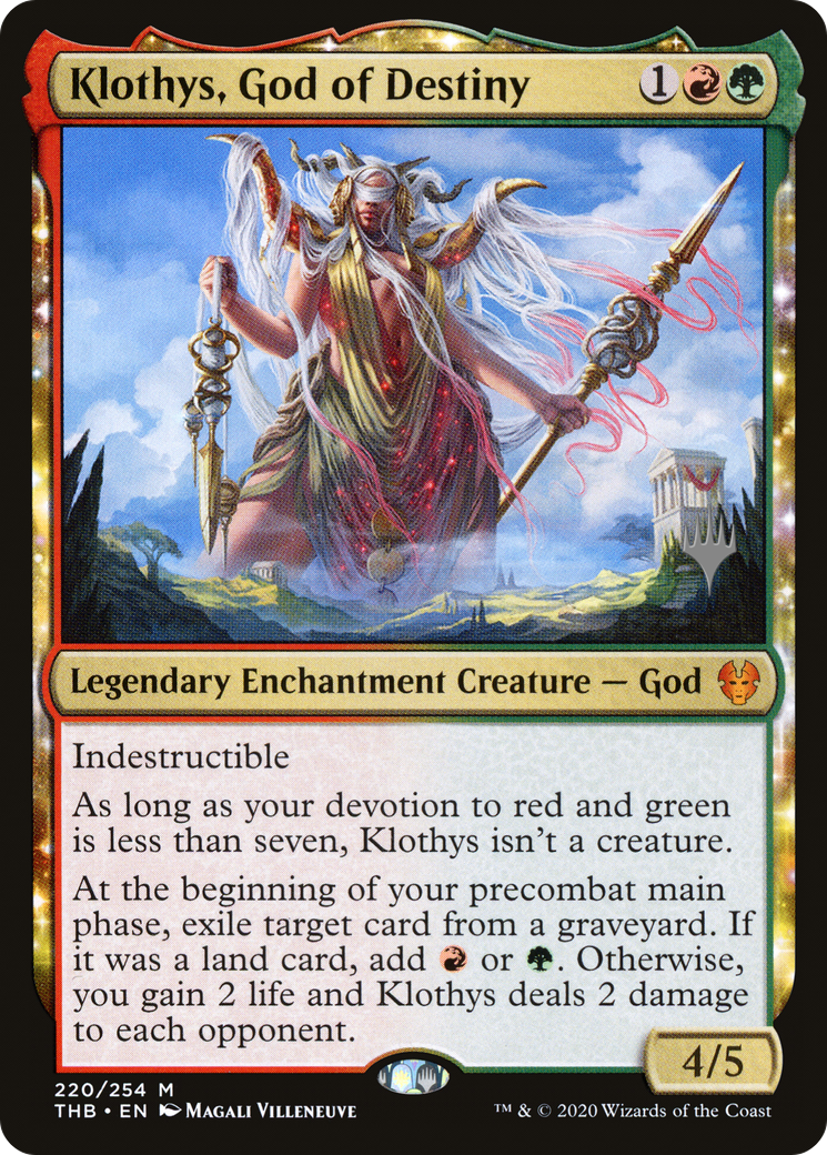 Image of Klothys, God of Destiny (PPTHB-220) - Theros Beyond Death Promos: (enchantment)