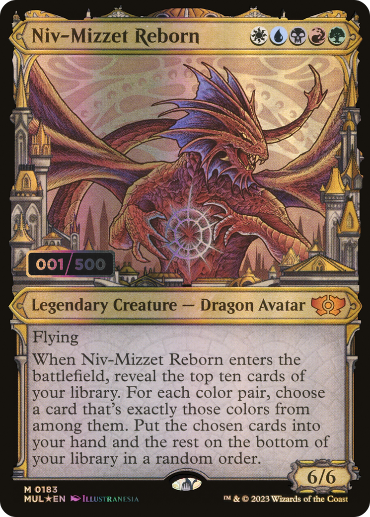 Image of Niv-Mizzet Reborn (Serial Numbered) (MUL-183) - Multiverse Legends: (Showcase) Foil