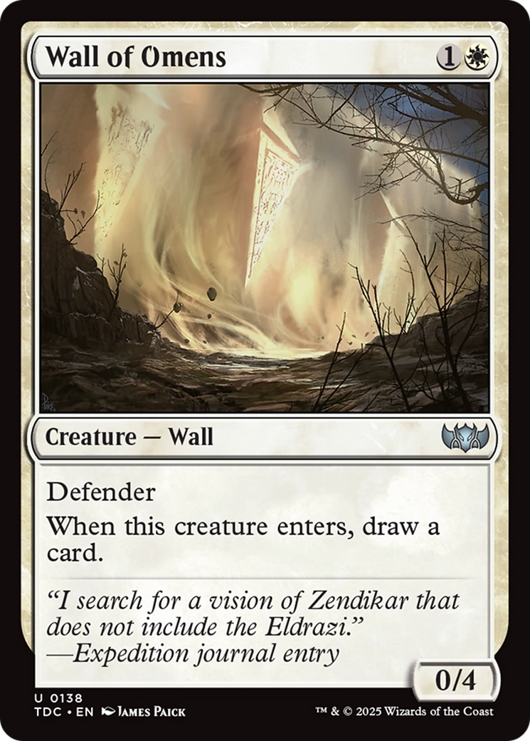 Image of Wall of Omens (TDC-138) - Commander: Tarkir: Dragonstorm