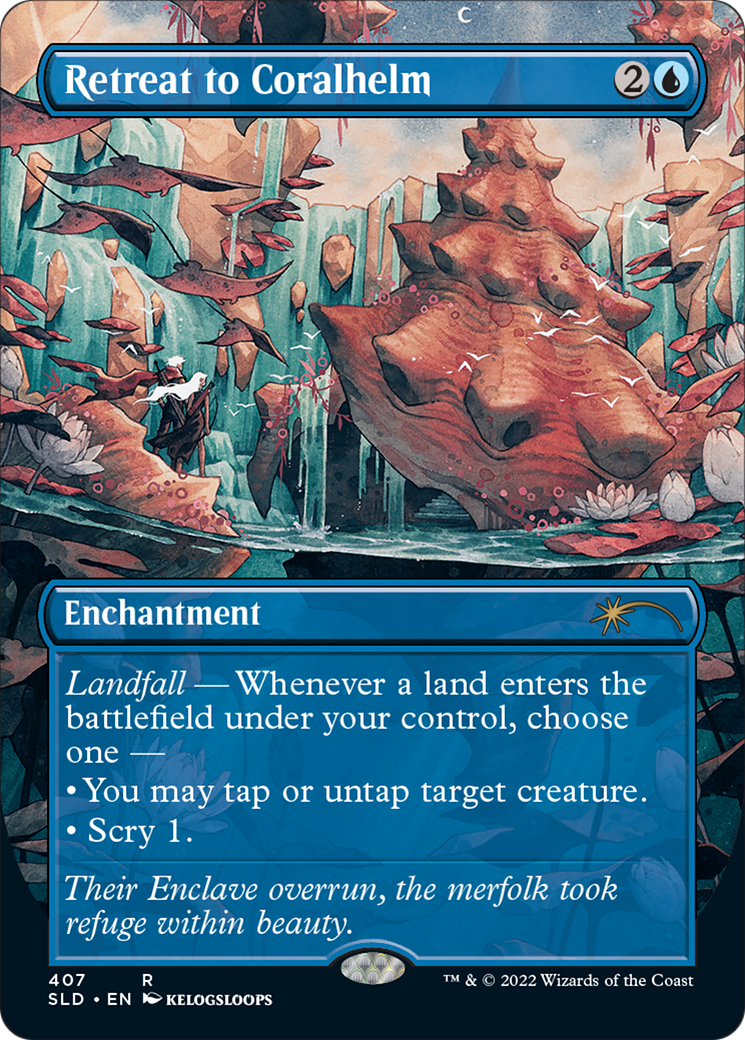 Image of Retreat to Coralhelm (Borderless) (SLD-407) - Secret Lair Drop (Borderless)