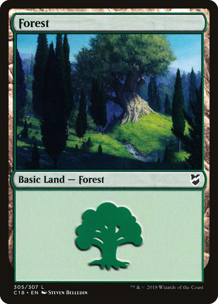 Image of Forest (305) (C18-305) - Commander 2018