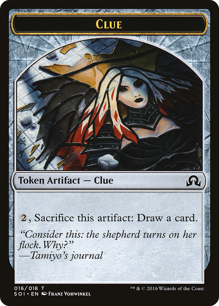 Image of Clue Token (016) (SOI-016) - Shadows over Innistrad Tokens