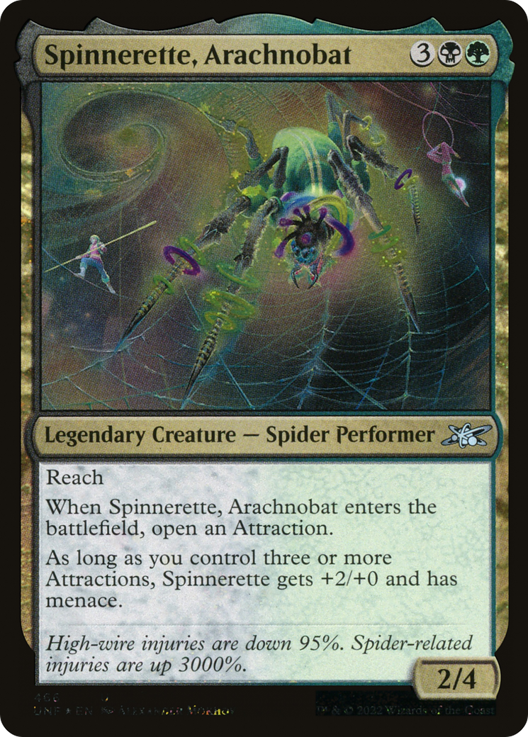 Image of Spinnerette, Arachnobat (Galaxy Foil) (UNF-466) - Unfinity Foil