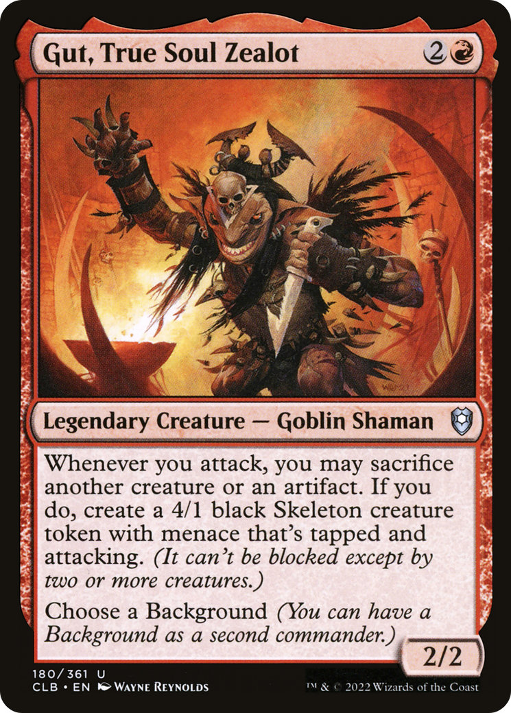 Image of Gut, True Soul Zealot (CLB-180) - Commander Legends: Battle for Baldur's Gate Foil