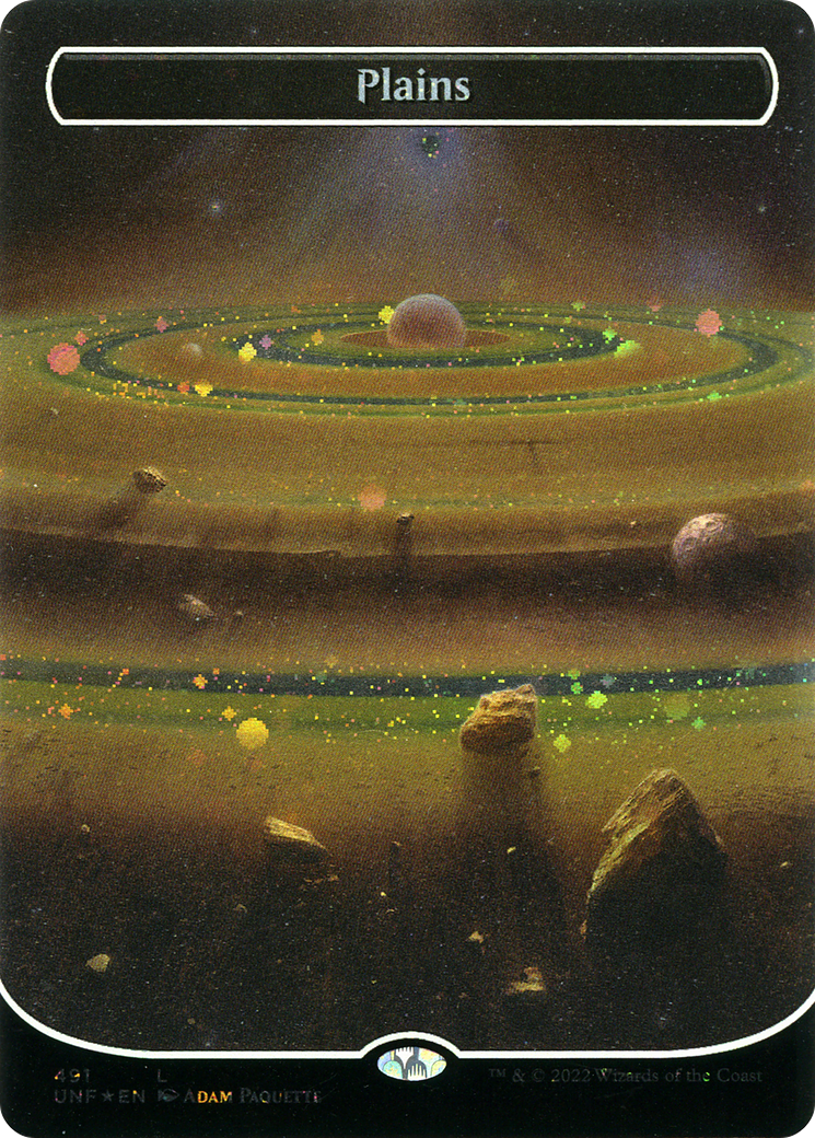 Image of Plains (491) (Borderless) (Galaxy Foil) (UNF-491) - Unfinity (Borderless) Foil