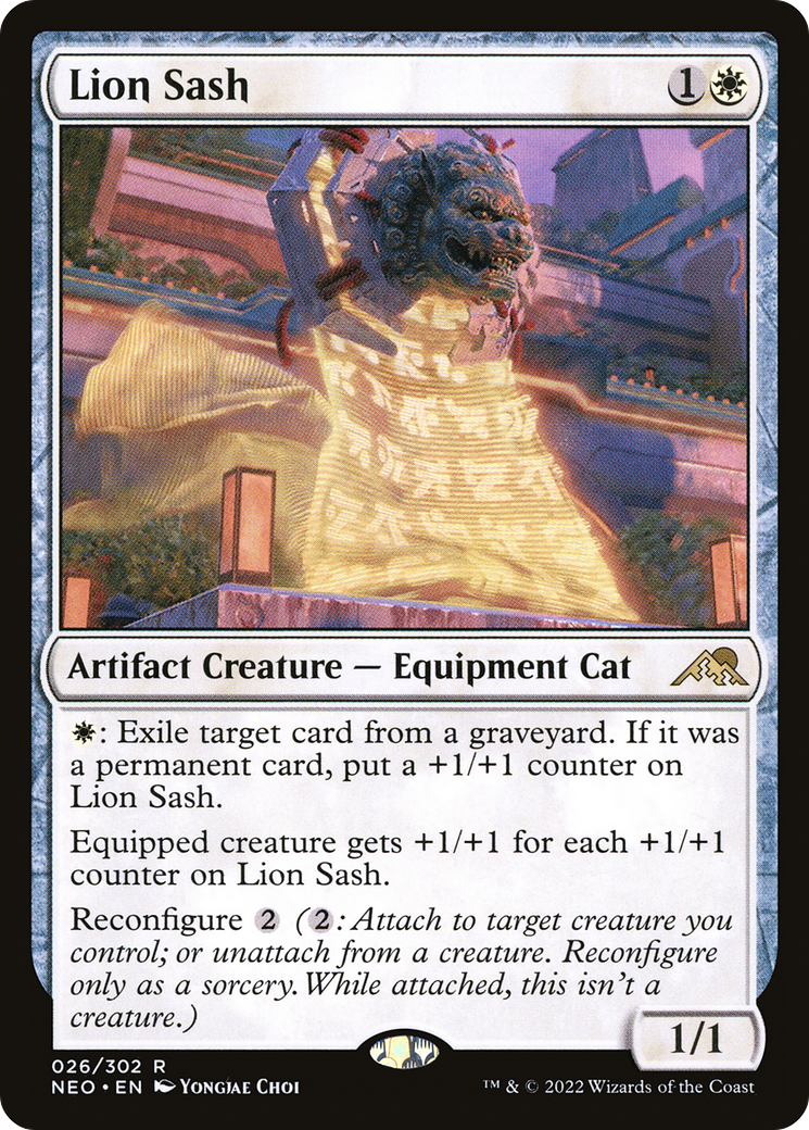 Image of Lion Sash (NEO-026) - Kamigawa: Neon Dynasty Foil