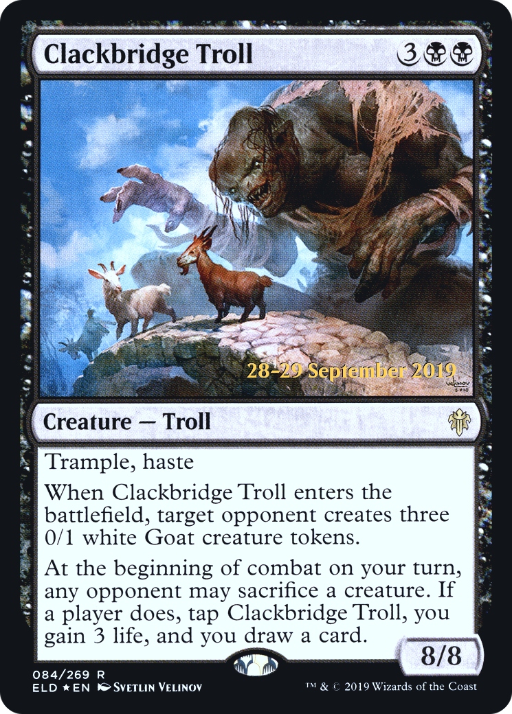 Image of Clackbridge Troll (PRE-084) - Throne of Eldraine Promos Foil