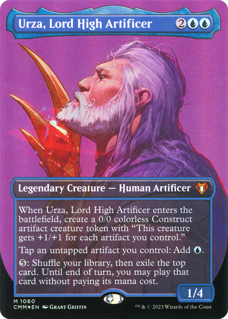 Image of Urza, Lord High Artificer (Textured Foil) (CMM-1060) - Commander Masters (Borderless) Foil