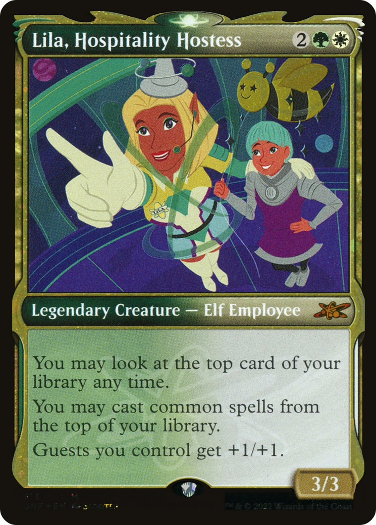 Image of Lila, Hospitality Hostess (Showcase) (Galaxy Foil) (UNF-513) - Unfinity: (Showcase) Foil
