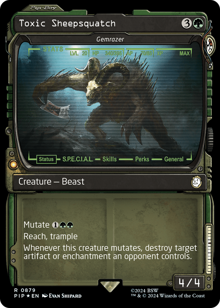 Image of Toxic Sheepsquatch - Gemrazer (Showcase) (Surge Foil) (PIP-879) - Fallout / Toxic Sheepsquatch: (Showcase) Foil