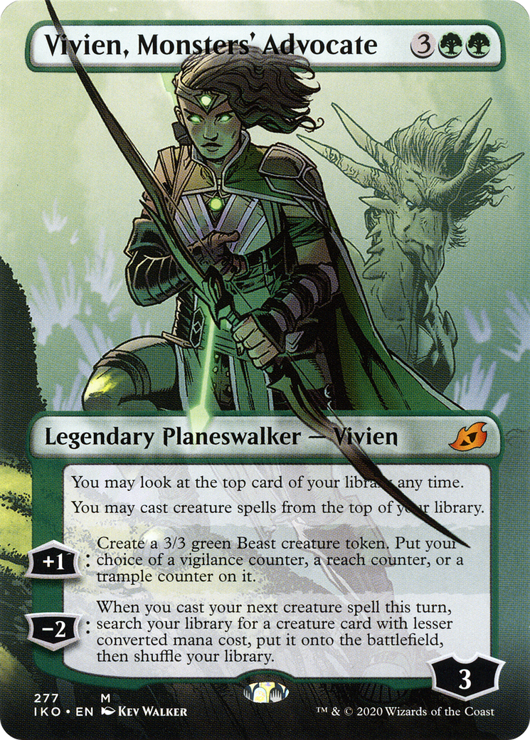 Image of Vivien, Monsters' Advocate (Borderless) (IKO-277) - Ikoria: Lair of Behemoths (Borderless) Foil