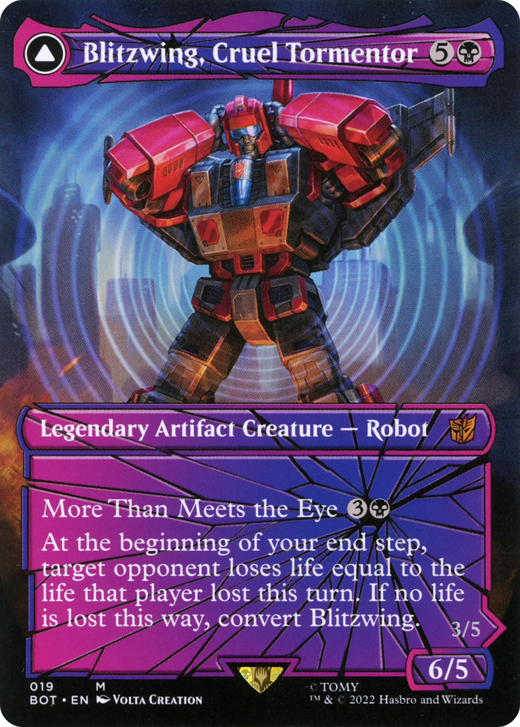 Image of Blitzwing, Cruel Tormentor (Shattered Glass) (BOT-019) - Transformers: (convertdfc, shatteredglass) (Borderless)