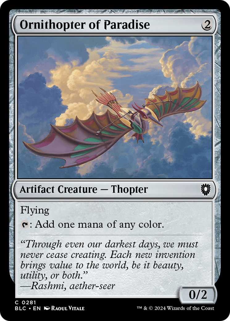 Image of Ornithopter of Paradise (BLC-281) - Bloomburrow Commander