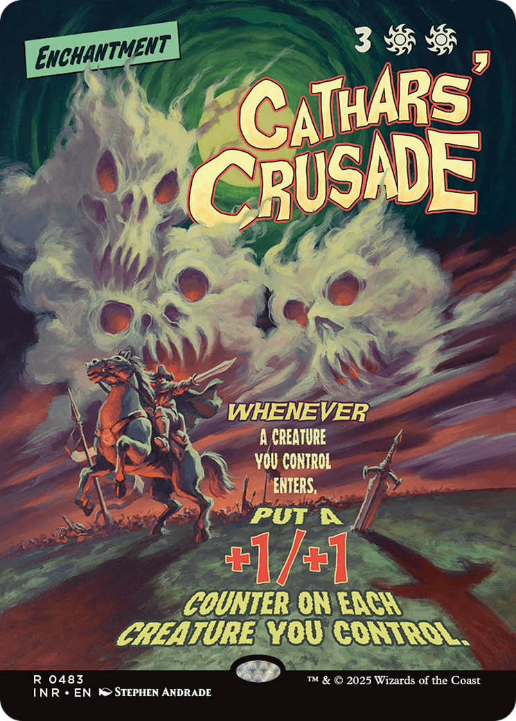 Image of Cathars' Crusade (Showcase) (INR-483) - Innistrad Remastered: (Showcase, enchantment) (Borderless)