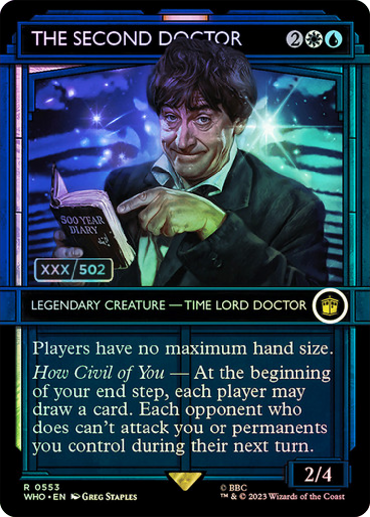 Image of The Second Doctor (Serial Numbered) (WHO-553) - Doctor Who: (Showcase) (Borderless) Foil
