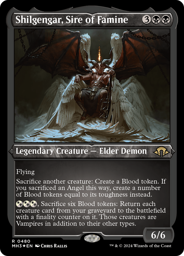 Image of Shilgengar, Sire of Famine (Foil Etched) (MH3-480) - Modern Horizons 3 Foil