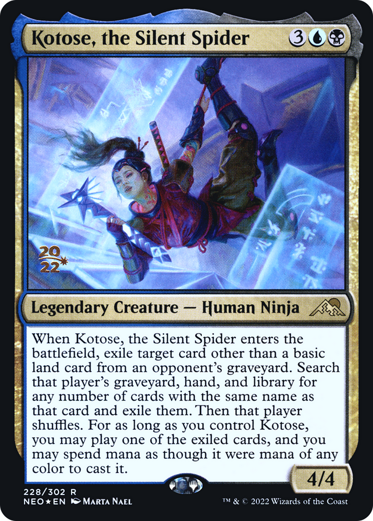 Image of Kotose, the Silent Spider (PRE-228) - Kamigawa: Neon Dynasty Promos Foil