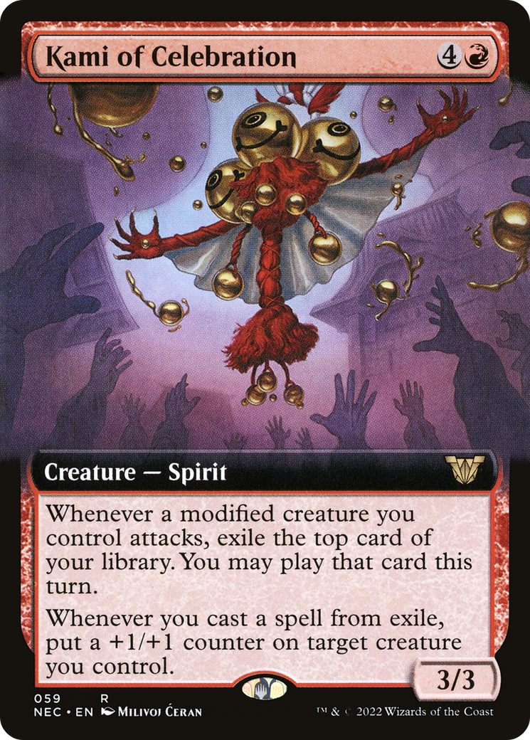 Image of Kami of Celebration (Extended Art) (NEC-059) - Neon Dynasty Commander: (Extended Art)