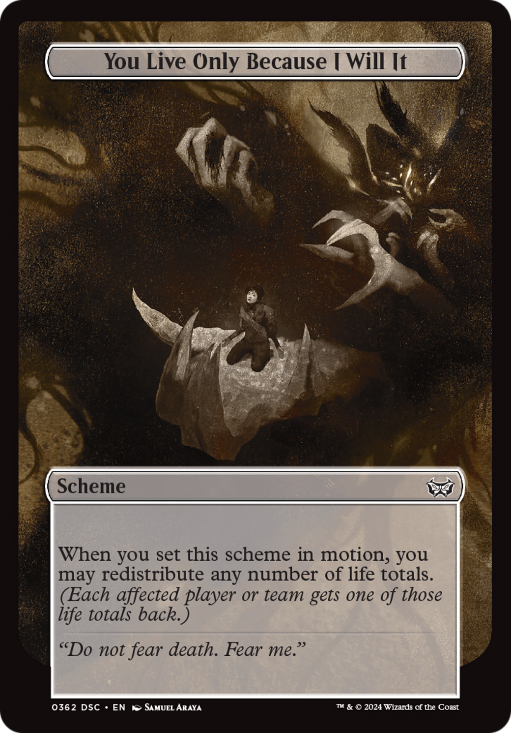 Image of You Live Only Because I Will It (Full Art) (A:DSC-362) - Duskmourn: House of Horror Commander