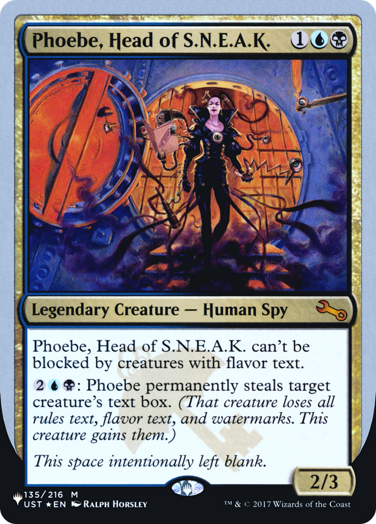 Image of Phoebe, Head of S.N.E.A.K. (LIST-052) - The List (Unfinity Foil Edition) Foil