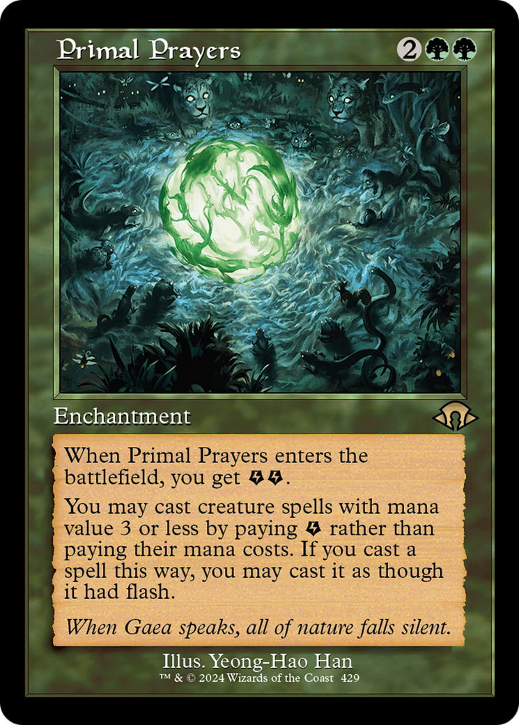 Image of Primal Prayers (Retro Frame) (MH3-429) - Modern Horizons 3 Foil