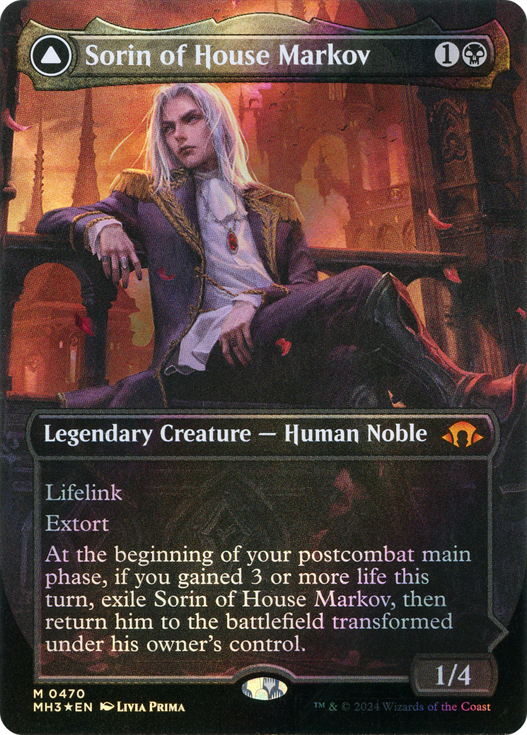 Image of Sorin of House Markov (Borderless) (Textured Foil) (MH3-470) - Modern Horizons 3 (Borderless) Foil