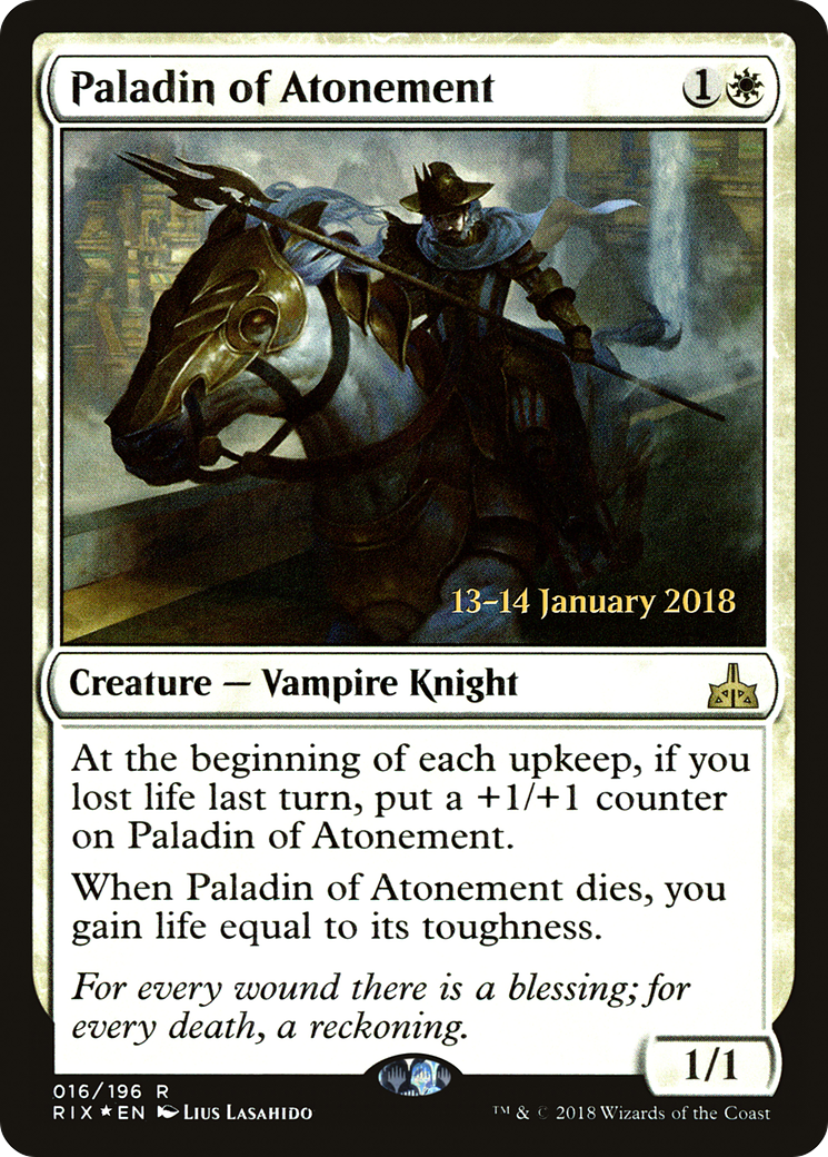 Image of Paladin of Atonement (PRE-016) - Rivals of Ixalan Promos Foil