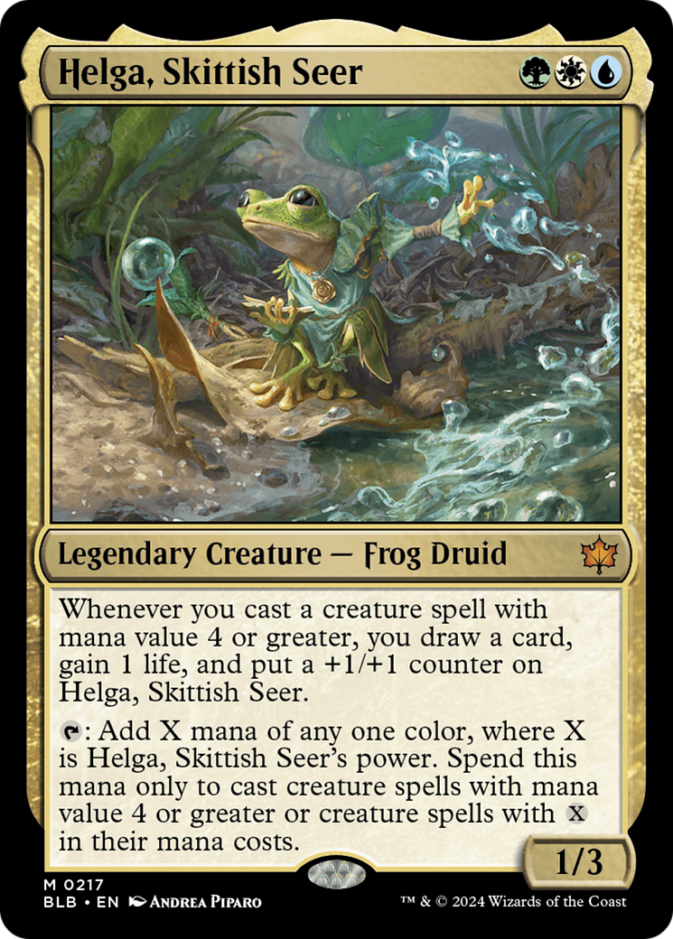 Image of Helga, Skittish Seer (BLB-217) - Bloomburrow
