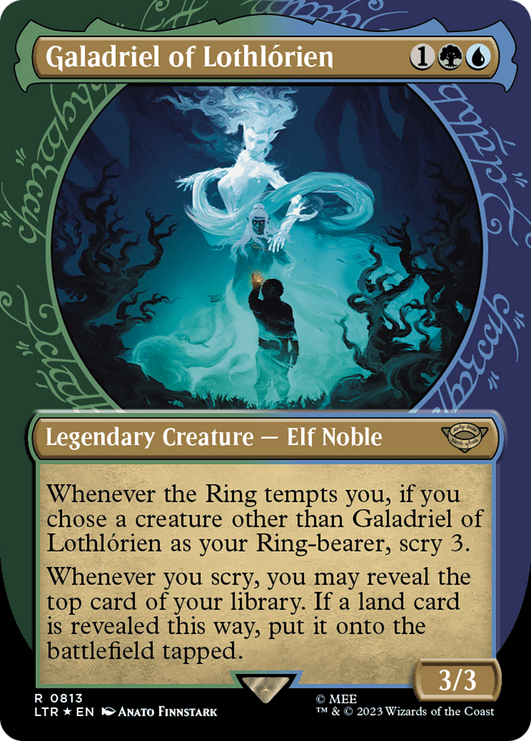 Image of Galadriel of Lothlorien (Showcase) (Surge Foil) (LTR-813) - The Lord of the Rings: Tales of Middle-earth: (Showcase) (Borderless) Foil