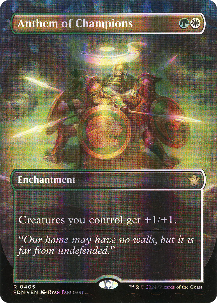 Image of Anthem of Champions (Borderless) (Mana Foil) (FDN-405) - Foundations: (enchantment) (Borderless) Foil