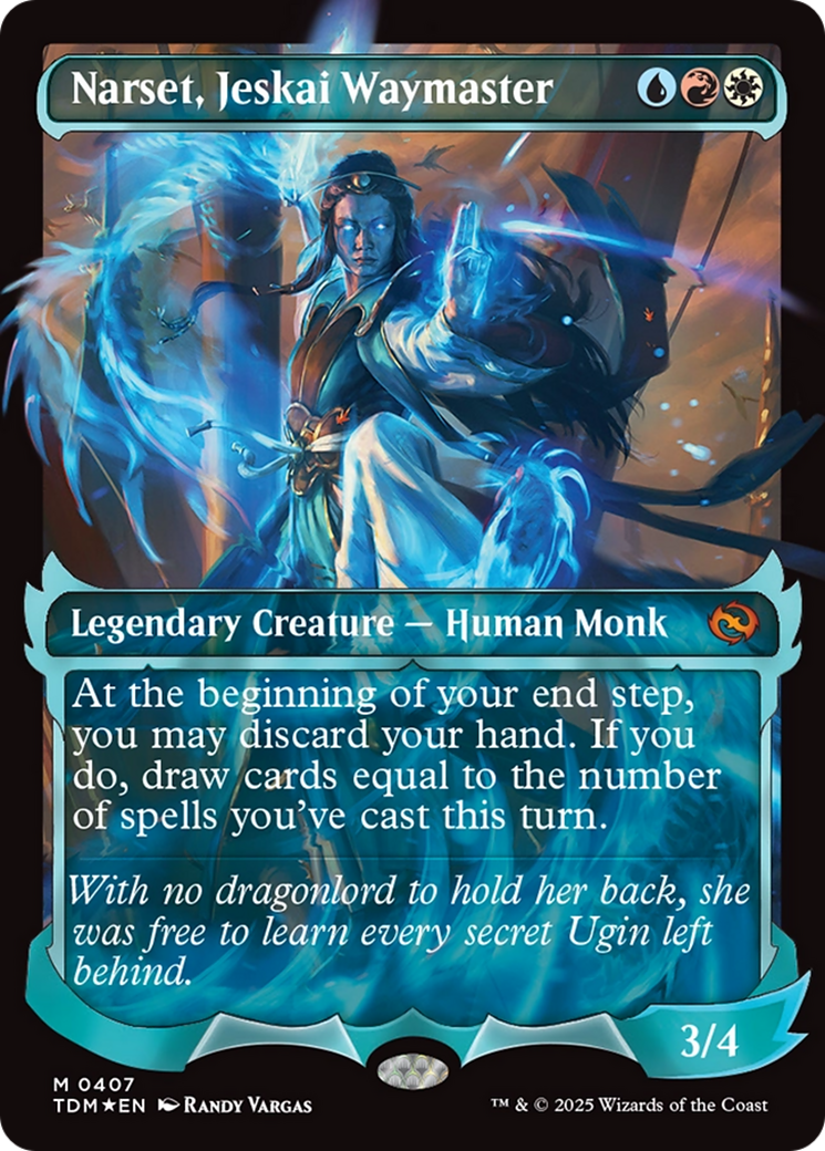 Image of Narset, Jeskai Waymaster (Showcase) (TDM-407) - Tarkir: Dragonstorm: (Showcase) Foil