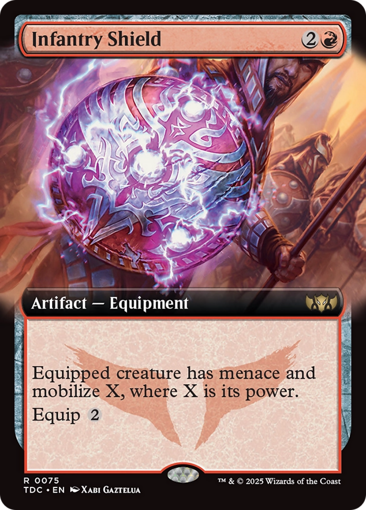 Image of Infantry Shield (Extended Art) (TDC-075) - Commander: Tarkir: Dragonstorm: (Extended Art)