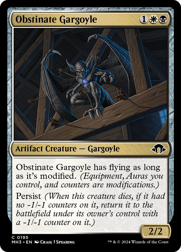 Image of Obstinate Gargoyle (MH3-195) - Modern Horizons 3 Foil