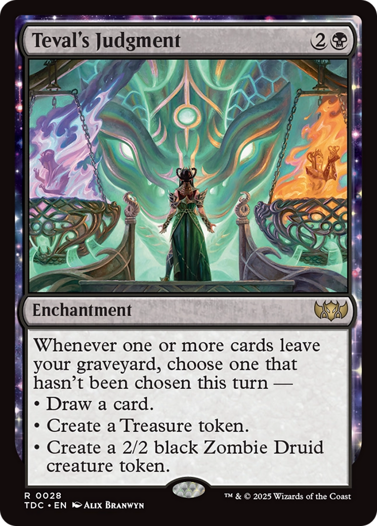 Image of Teval's Judgment (TDC-028) - Commander: Tarkir: Dragonstorm: (enchantment)