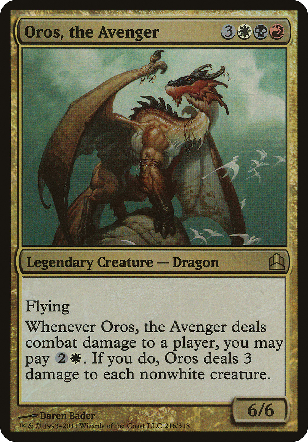 Image of Oros, the Avenger (Commander) (OVER-216) - Commander 2011 Oversized Foil