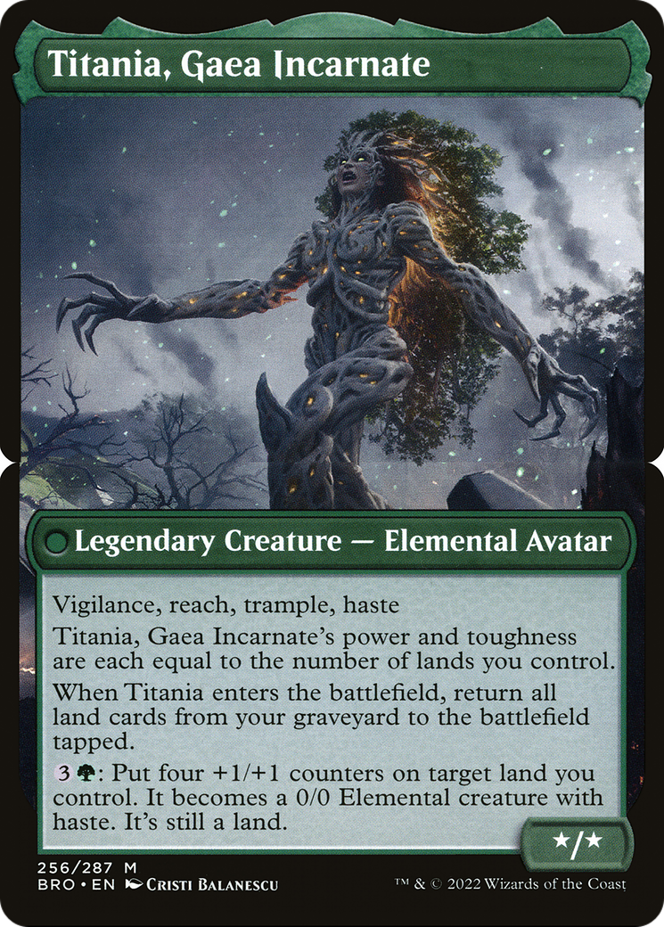 Image of Titania, Gaea Incarnate (BRO-256B) - The Brothers' War Foil