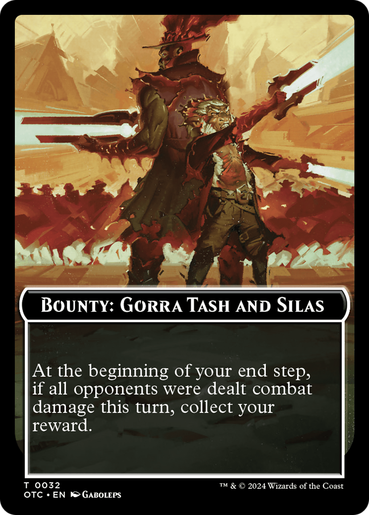 Image of Bounty: Gorra Tash and Silas // Wanted! (TOTC-032) - Outlaws of Thunder Junction Commander Tokens