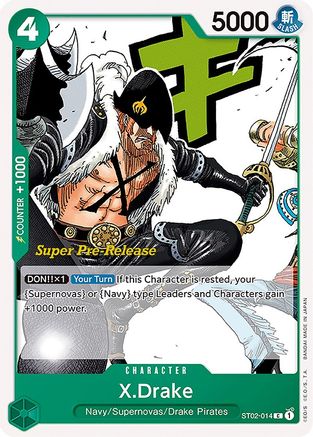 Image of X.Drake (ST02-014) - Super Pre-Release Starter Deck 2: Worst Generation