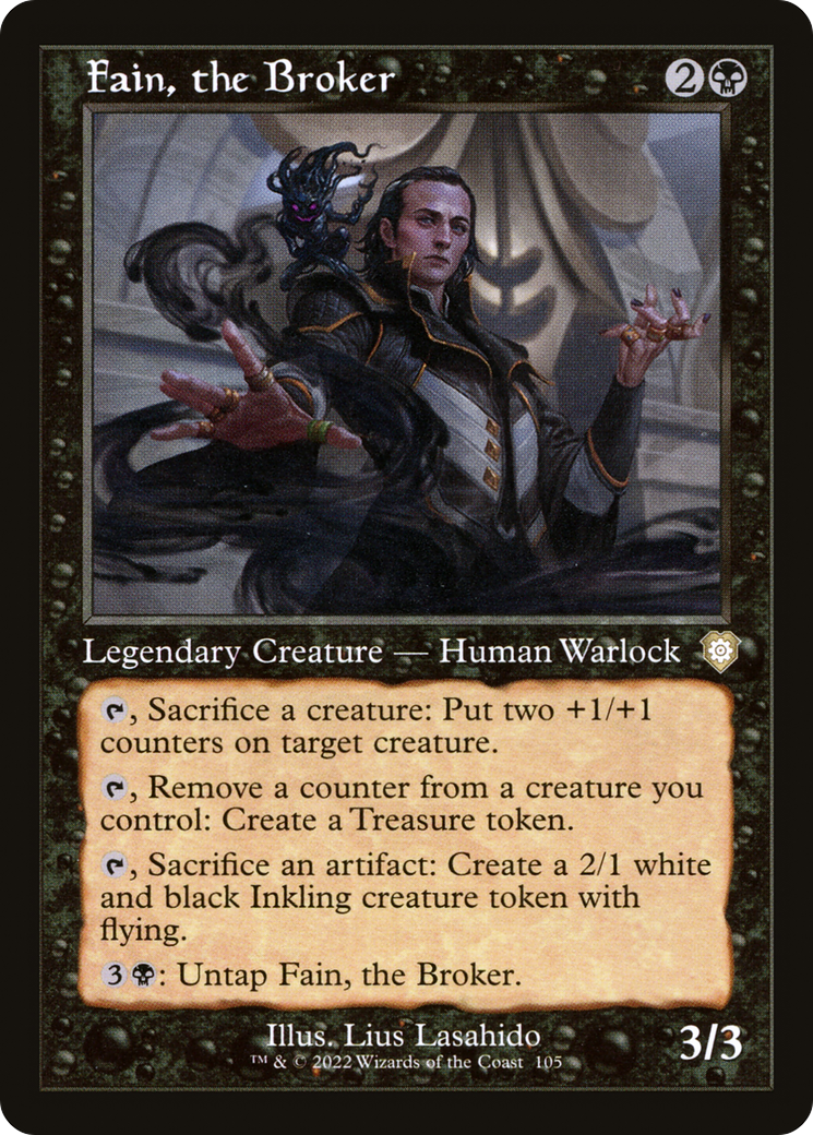 Image of Fain, the Broker (Retro Frame) (BRC-105) - The Brothers' War Commander
