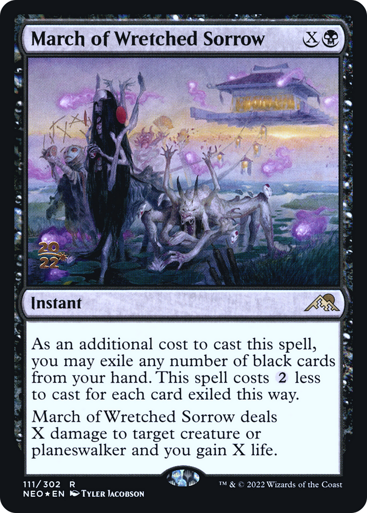 Image of March of Wretched Sorrow (PRE-111) - Kamigawa: Neon Dynasty Promos Foil