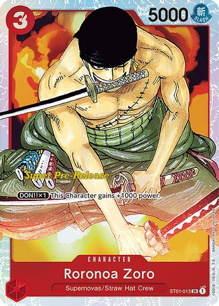Image of Roronoa Zoro (ST01-013) - Super Pre-Release Starter Deck 1: Straw Hat Crew Foil