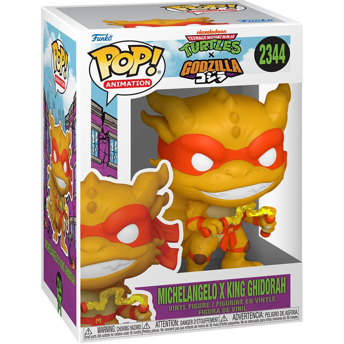 Image of Teenage Mutant Ninja Turtles x Godzilla Michelangelo x King Ghidorah Funko Pop! Vinyl Figure #2344