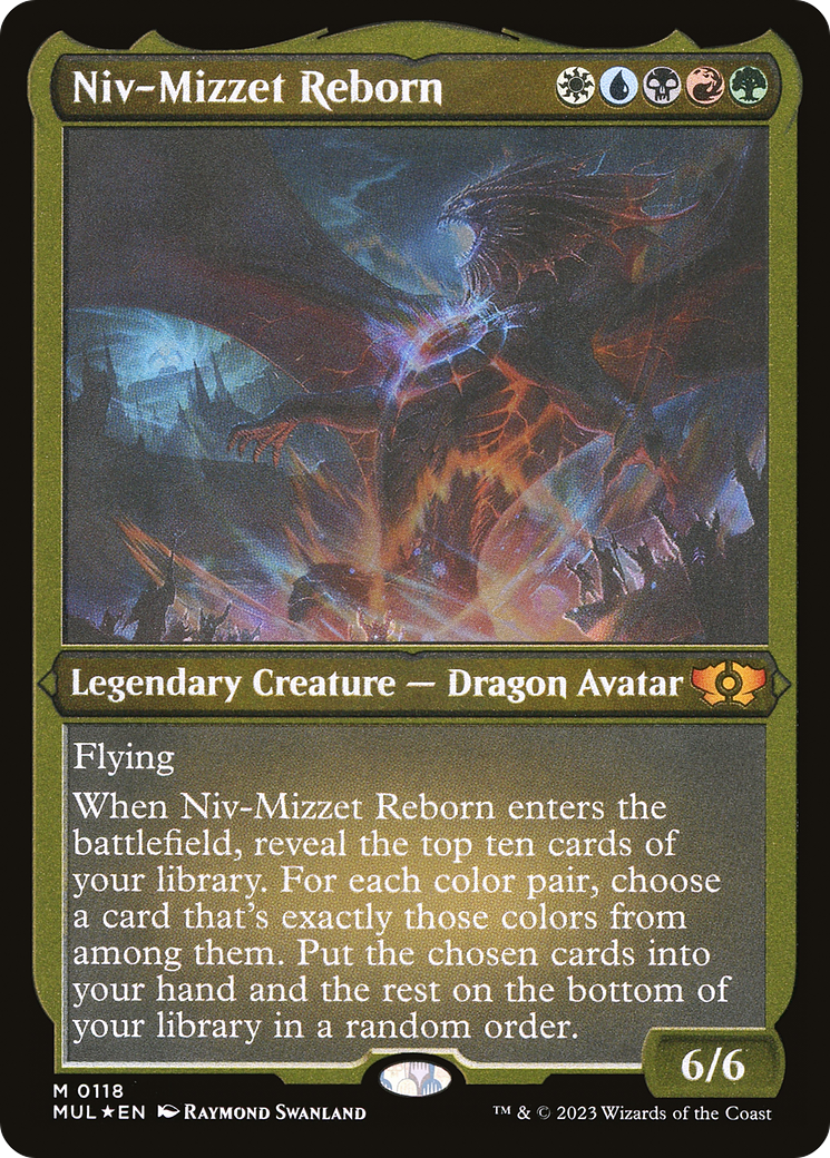 Image of Niv-Mizzet Reborn (Foil Etched) (MUL-118) - Multiverse Legends Foil