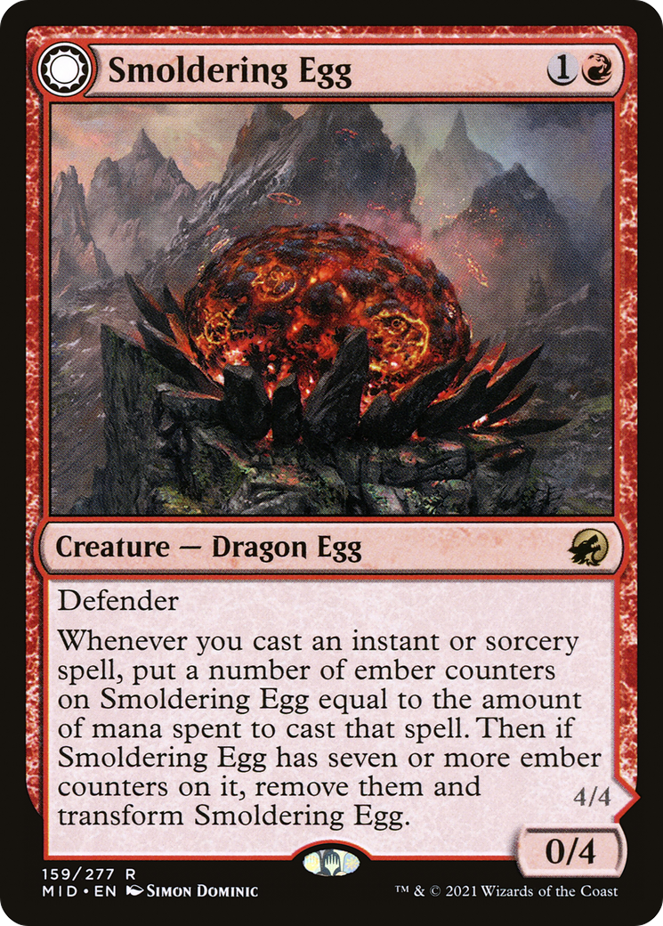Image of Smoldering Egg (MID-159) - Innistrad: Midnight Hunt: (Double Faced Transform) Foil