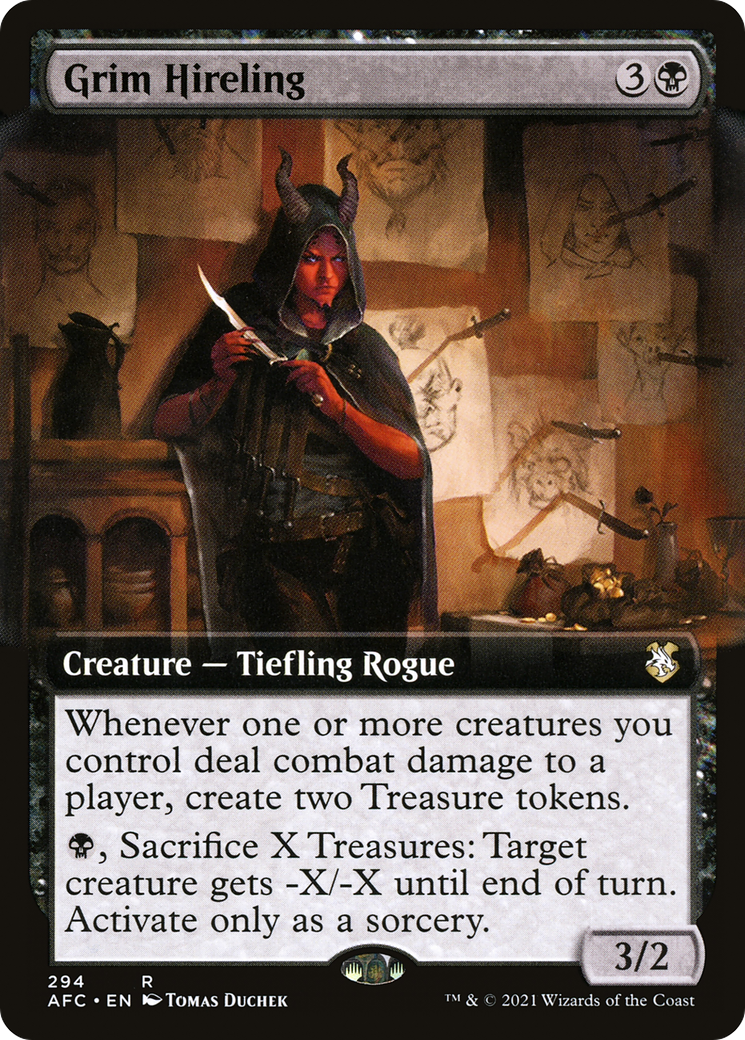 Image of Grim Hireling (Extended Art) (AFC-294) - Forgotten Realms Commander: (Extended Art)